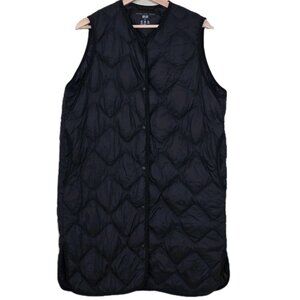 Uniqlo Light Packable Down Vest Womens S Black Quilted Pockets Gorpcore Granola